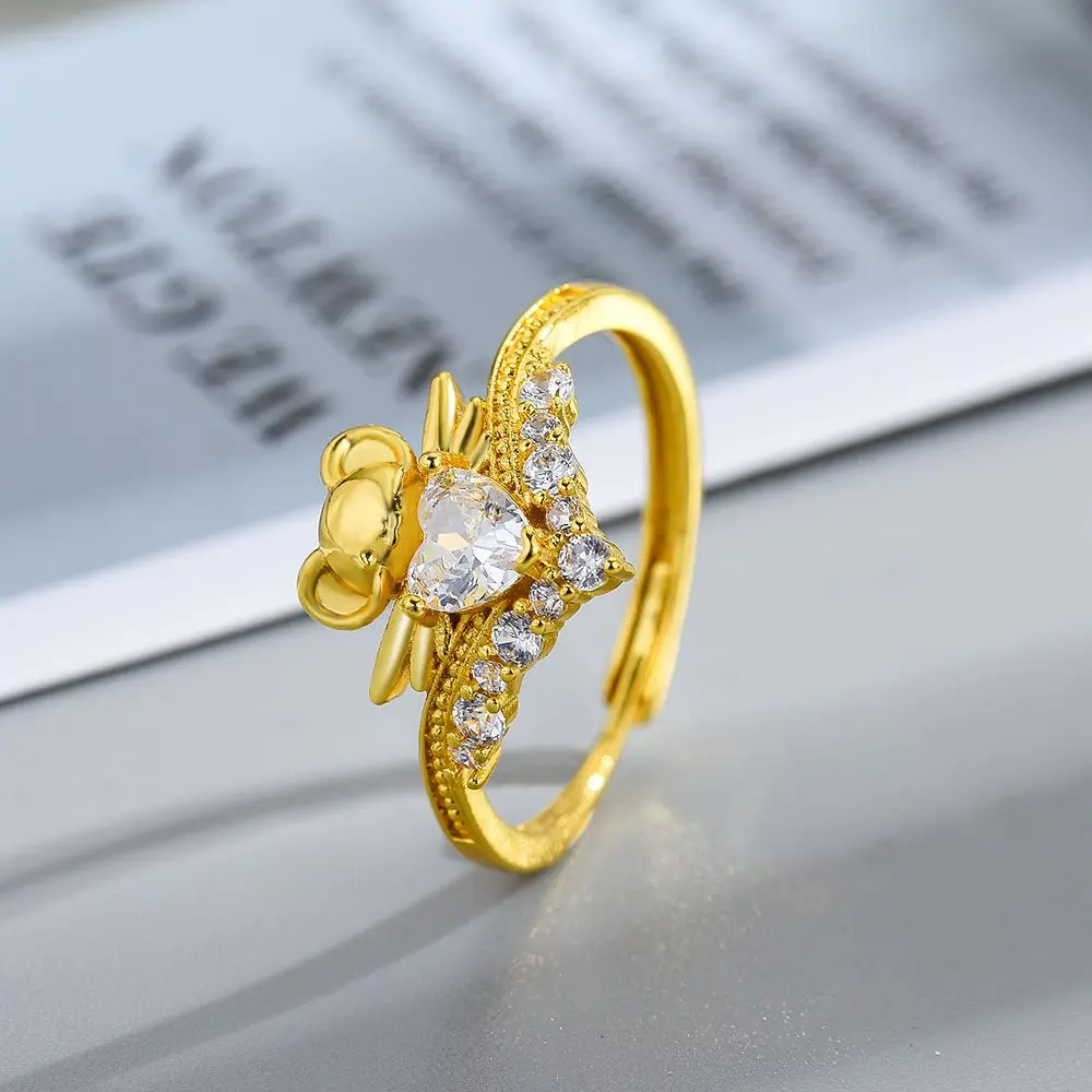 Card Captor Sakura Couple Rings Anime Peripherals Light Luxury Goods Jewelry Anime Figure Cerberus Fashion Trends Woman'S Gift