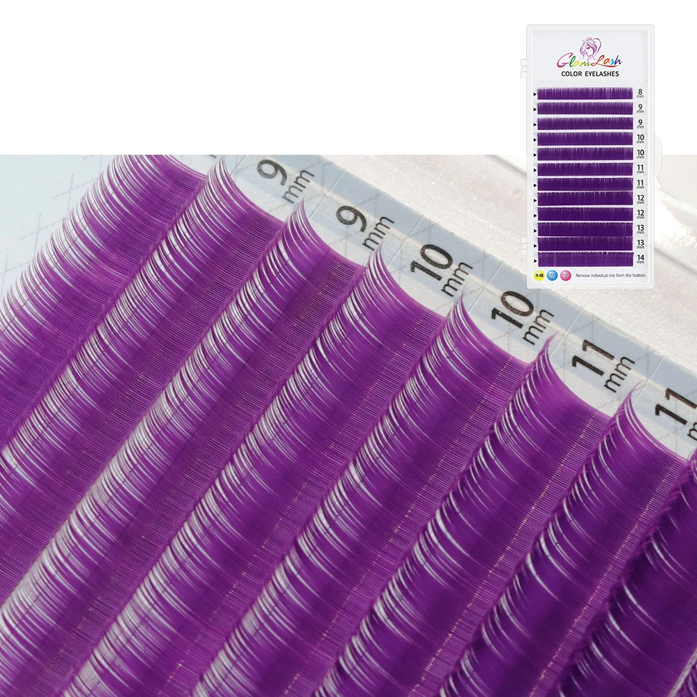 GLAMLASH Colored Individual False Eyelashes Natural Long