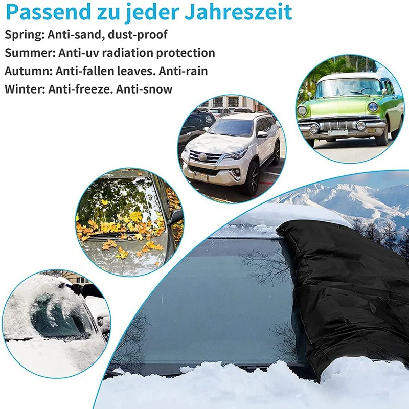 215X155Cm Auto Voorruit Cover Sneeuw Cover Windscherm Zonnescherm Cover Met 6 Magneten