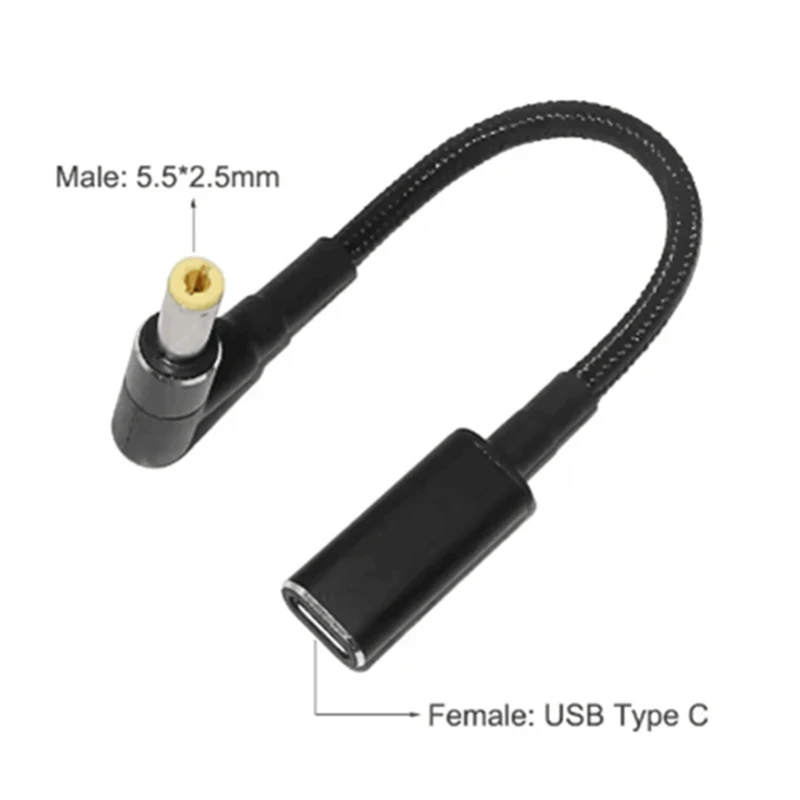 10 peças adaptador de alimentação para laptop tipo c fêmea para 7.9x5.5 7.4x5.0 4.5x3.0 6.5x4.4 5.0x3.0 4.0x1.7 5.5.x1.7 5.5x2.5 3.0x1.1mm conector