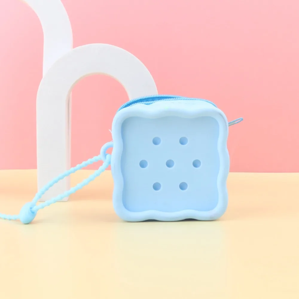 

Soft Zipper Coin Purses Holes Silicone Card Holder Mini Wallet Women Girls