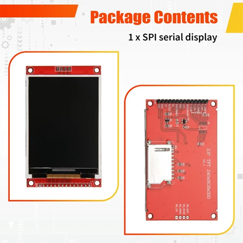 Fotografia 5: Módulo de Painel Touch Screen SPI TFT LCD 2.8 Polegadas 240x320 com Porta Serial - Display Serial SPI de 2.8 Polegadas (Sem Caneta Touch)