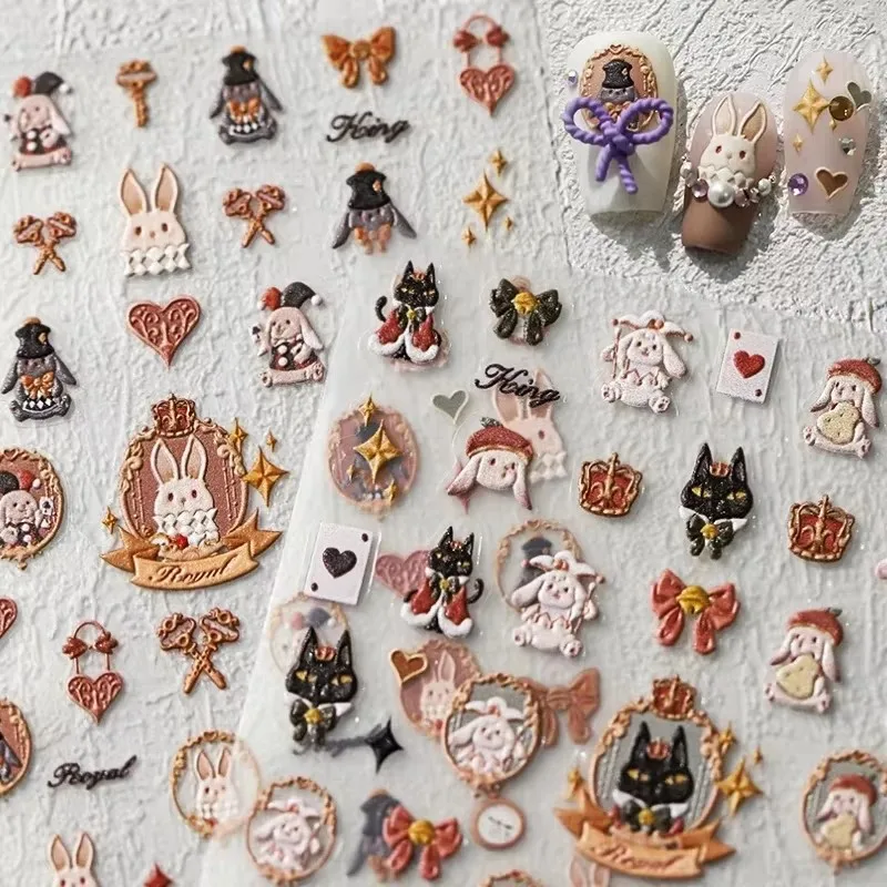 Ostereier, süßer Hase, Süßigkeiten, Tulpe, Blume, Pilz, Küken, schönes Kaninchen, Hund, Katze, Apfel, Nagelkunst-Aufkleber, Maniküre-Dekoration, Aufkleber