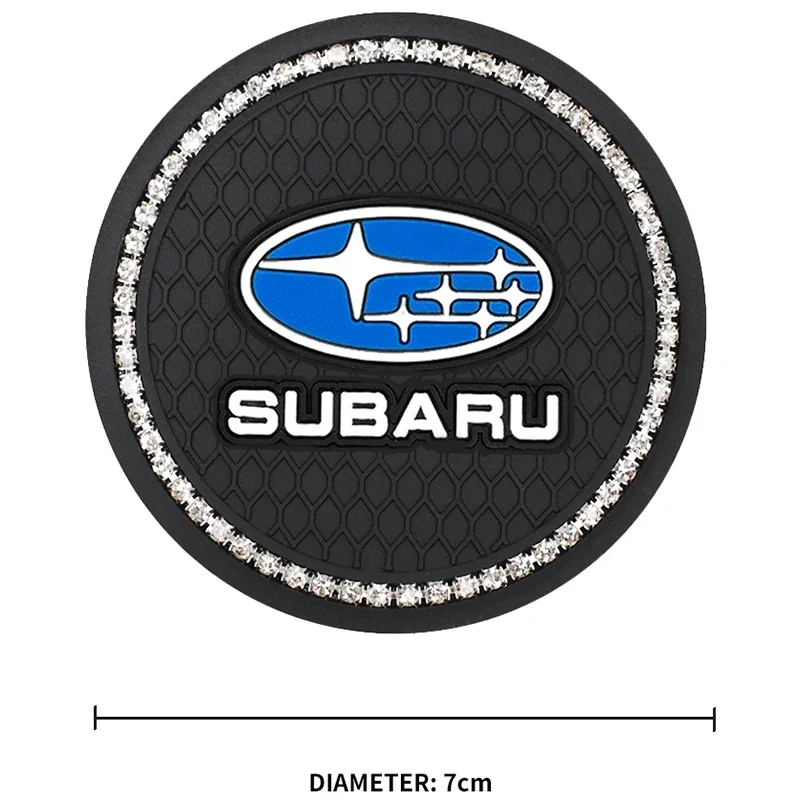 2pcs Silicon Car Coasters Anti-slip Mats Water Cup Pad for Subaru WRX BRZ DRL XV STI Outback Legacy Forester Impreza Accessories