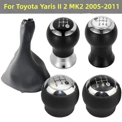 5/6 Speed ABS Gear Shift Knob Lever Shifter Pen Gaitor Boot Cover Case for Toyota Yaris II 2 MK2 2005 2006 2007 2008 2009 2011