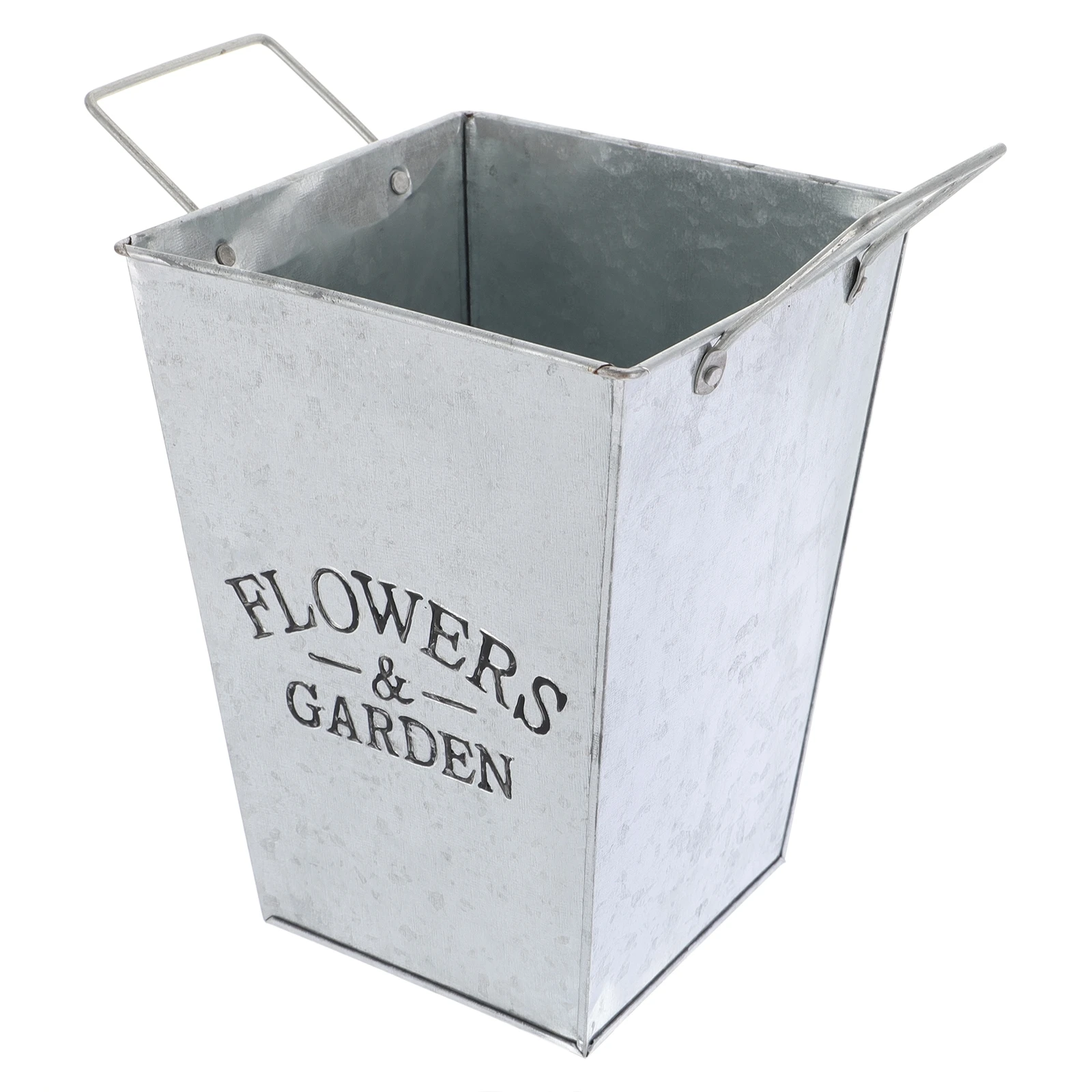 

Iron Bucket Embossed Rural Style Flower Arranging Container For Home Office Multi-Function Dried Flower Storage Household Vase