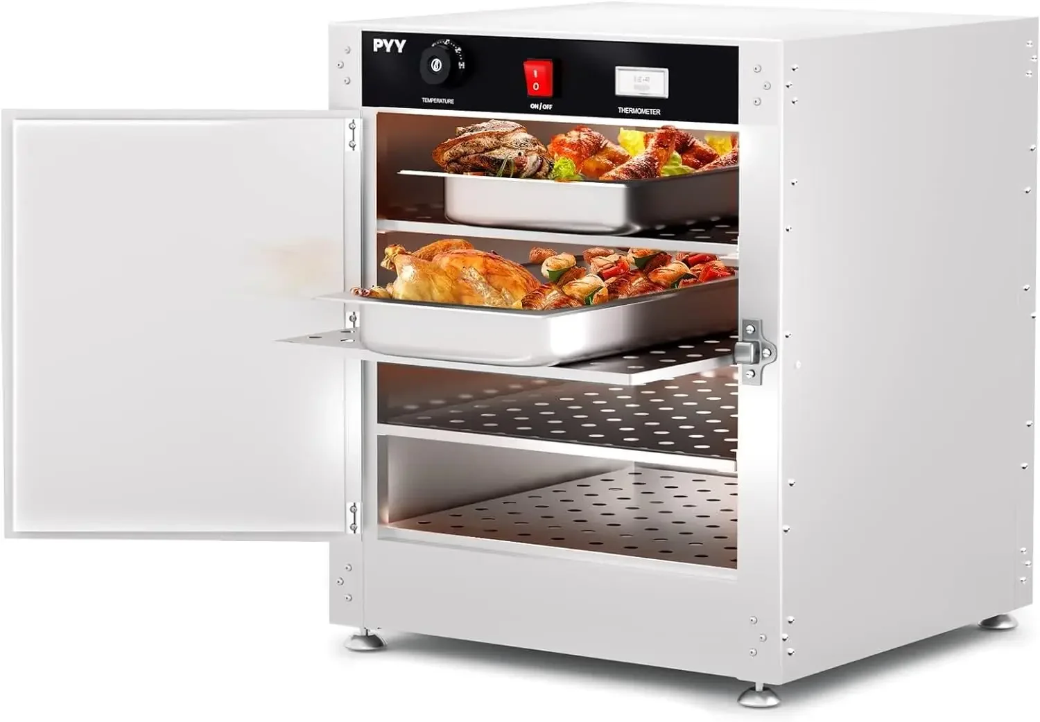 

Commercial Hot Box Food Warmer Cabinet - Portable 4-Tier Insulated Warming Cabinets Food Pan Carrier with Water Tray,