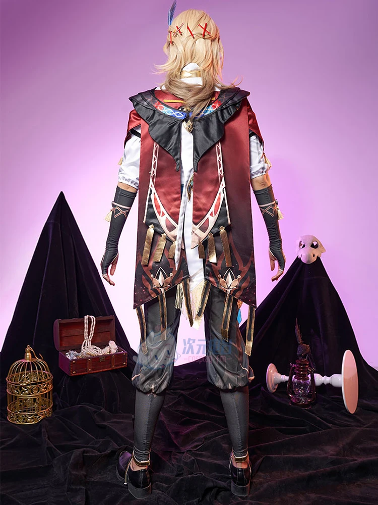 Game Genshin Impact Cosplay Sumeru Architects Kaveh Costumes Halloween Male Cloak Top Pants Anime Headwear Earrings Full Suit