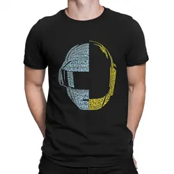 Retro Vintage Punk Men TShirt Daft Punk Electronic Production Band Crewneck Short Sleeve  Cotton T Shirt