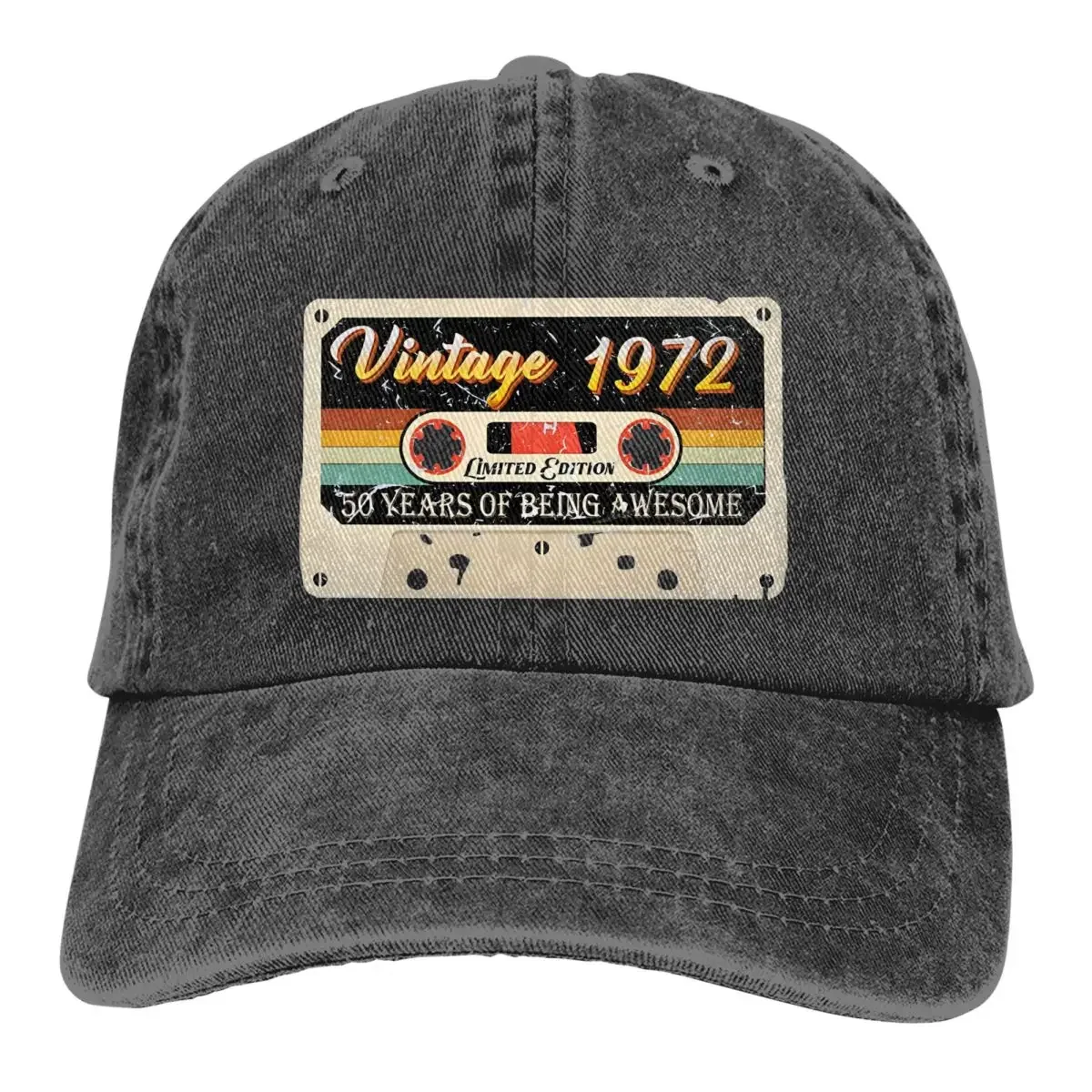 Vintage 1972 50Th Birthday Made In 1972 Born 1972 50 Years Of Being Awesome Men Baseball Caps Adjustable Casual Cotton Sun Hats