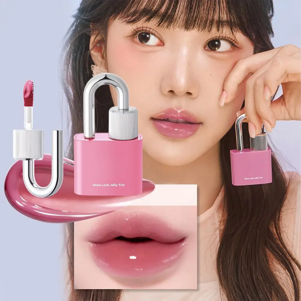 

Lock Shaped Design Glow Lock Jelly Tint Hydrating High Shine Glow Jelly Tint Lipstick Color Moisturizing Long Lasting
