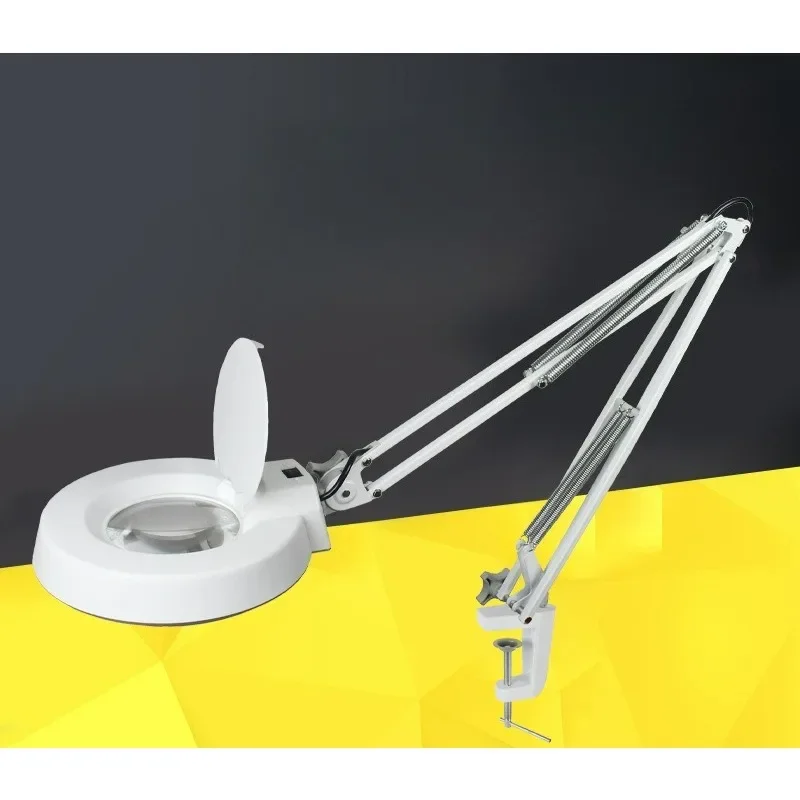 

LT-86A Clip Desktop Magnifying Glass LED Reading Lamp, 3X Magnification, Adjustable Arm, Bright Illumination