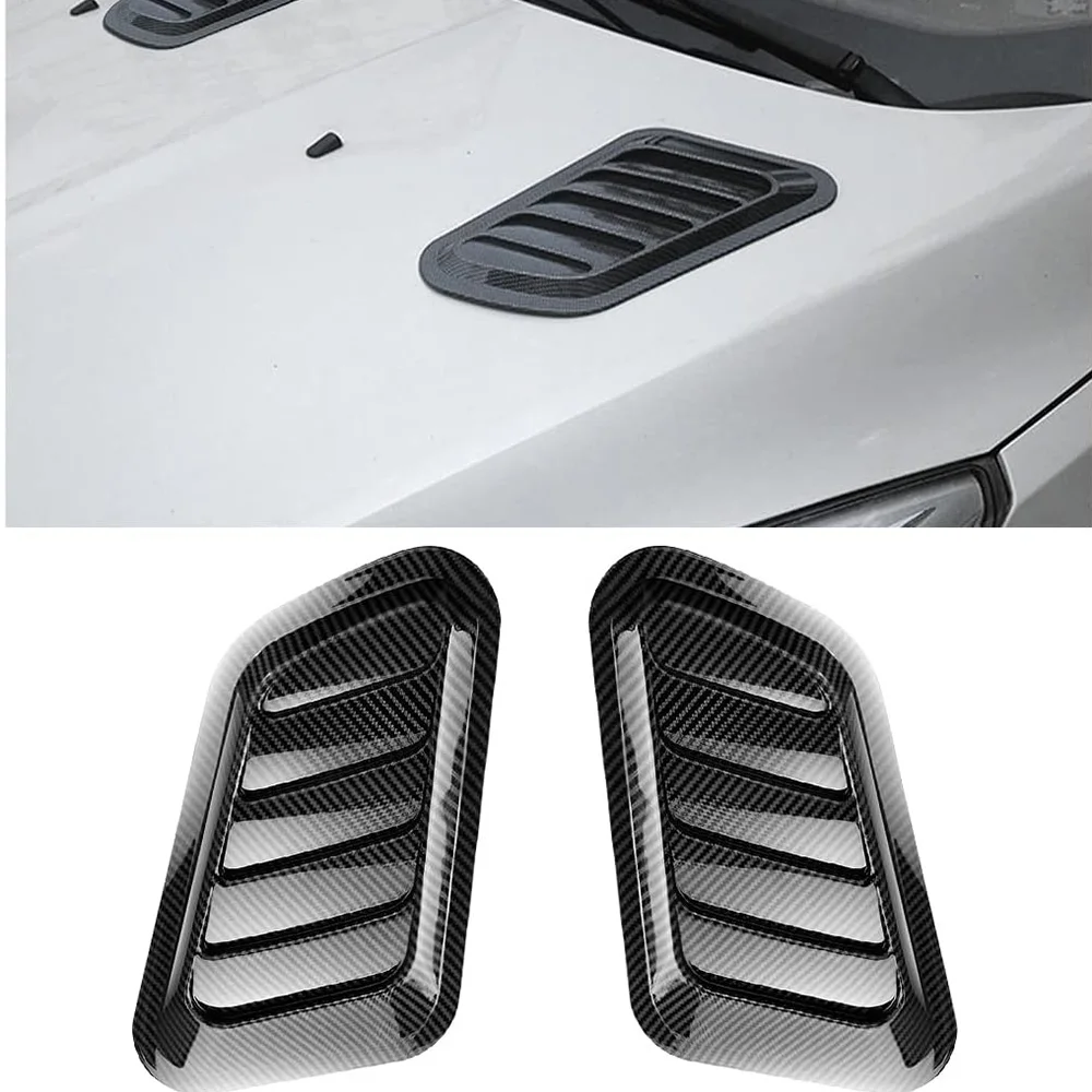 2Pcs Car Hood Decoration Realistic Air Outlet Design Simulation Air Vent Fake Air Intake Body Creative Durable Pasted Leaf Board