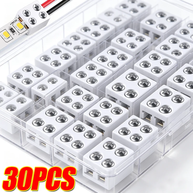 PP LED Strip Buckles 2PIN Light Strip Fixing Clip Free Welding 8mm 10mm Terminal LED Strip Universal Ribbon Connector Plugs