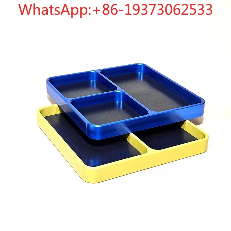 RC Bearing Installation Screw Tool Tray Metal Tray Model Repair Assembly Small Parts Storage with Magnetic Tray