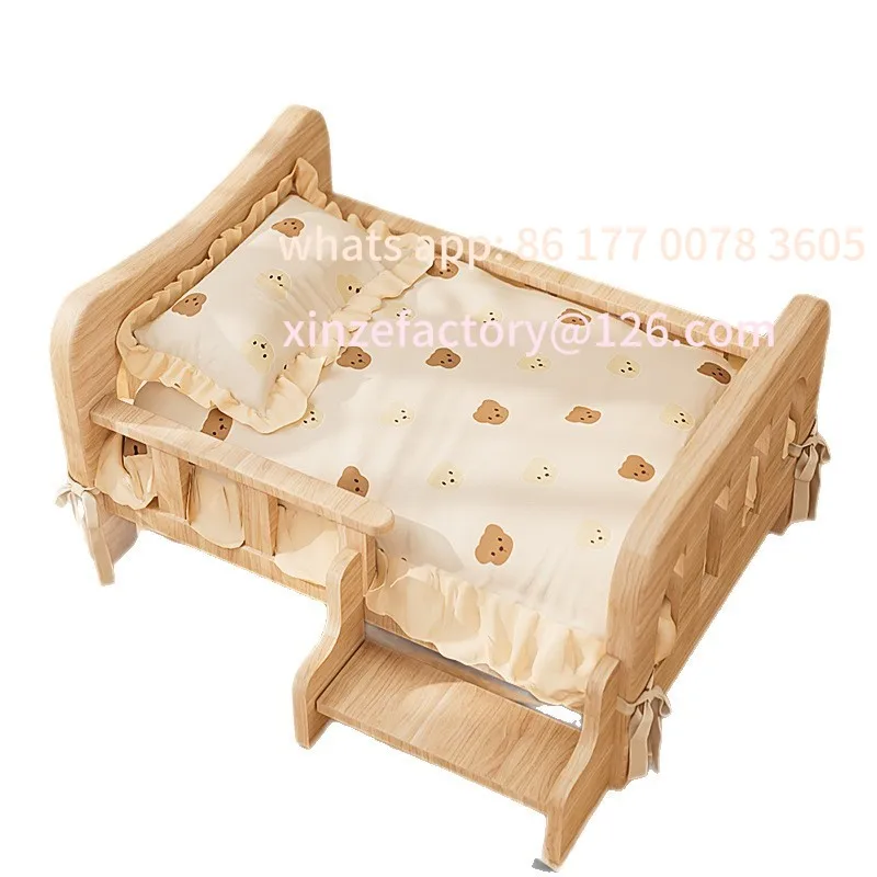 

Customizable Full Solid Wood Dog Bed Kennel All Seasons Universal Small and Medium Dogs Teddy Bigbear Pets
