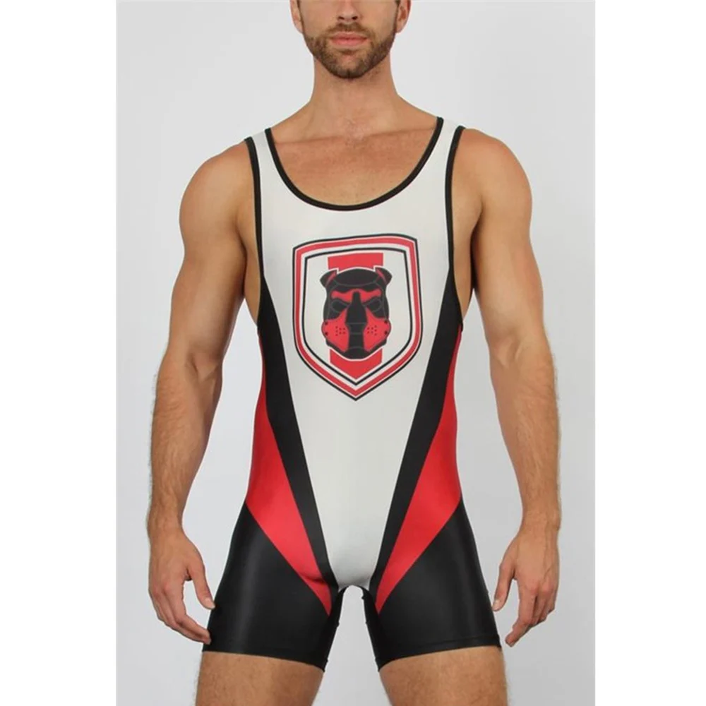 Traje de lucha libre para hombre, mono de una pieza, mono profesional de triatlón, ropa de levantamiento de pesas sin mangas de alta elasticidad para gimnasio