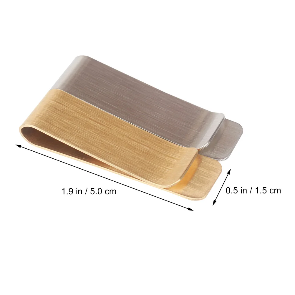 2 Pcs Stainless Steel Bookmark Holder High-end Money Clip Blank Convenient Credit Cards Clips Metal Cash