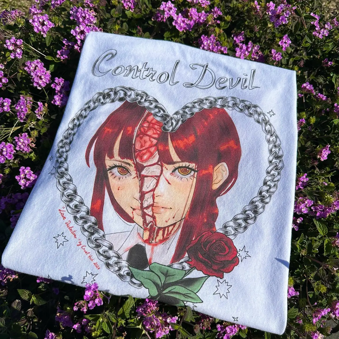 

Control devil Makima graphic t shirts anime oversized streetwear short sleeve top harajuku goth vintage t shirt y2k men clothing