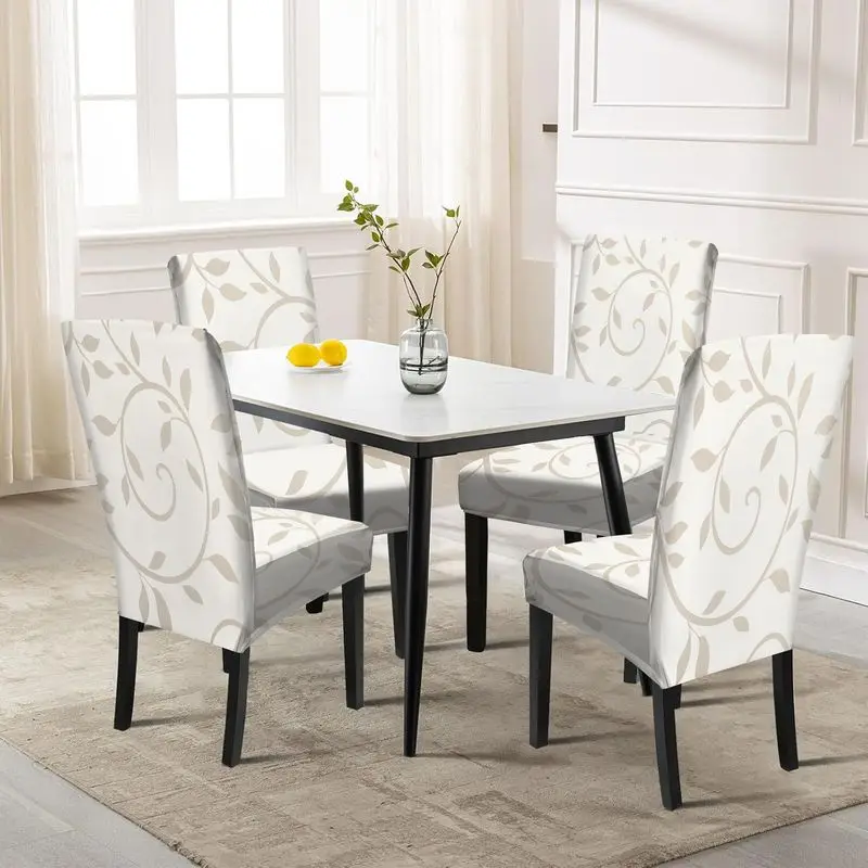 

Чехол для стула Parsons с 2D-принтом, с рисунком в виде листьев виноградной лозы, подходит для ресторанов, семей, отелей, банкетов.