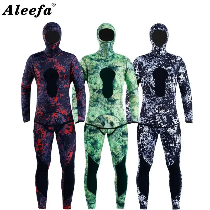 Traje de neopreno de 3mm para hombre, traje de buceo, pesca submarina, con capucha, de goma, mantiene el calor, para invierno