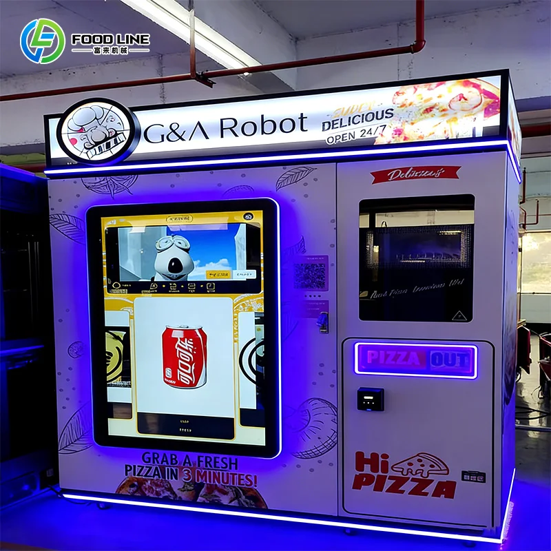 Fully Automatic Pizza Vending Machine 24H Touch Screen Smart Hot Pizza Making Vending Machine