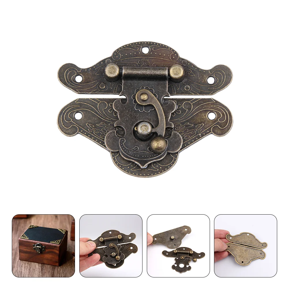 10 Sets Case Straw Hat Buckle Yuanbao Knot Jewelry Boxes Key Padlock Zinc Alloy Latch