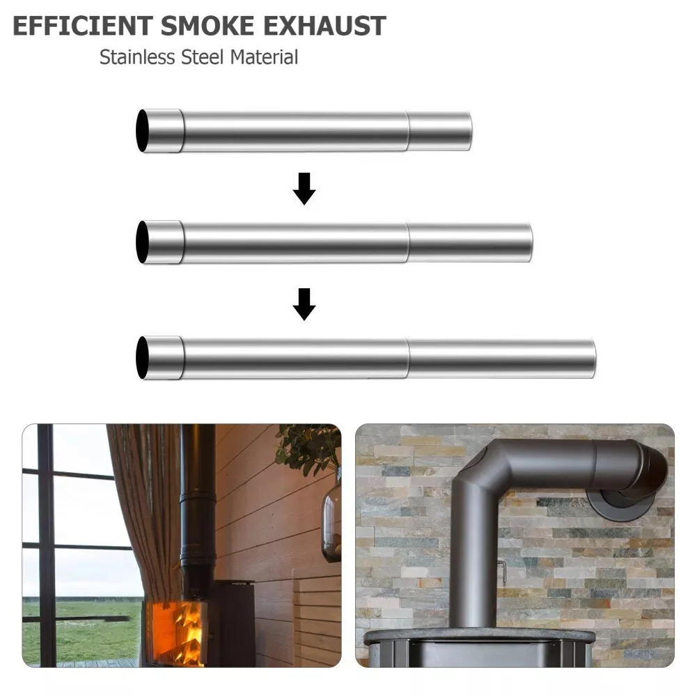 Chimney Liner Built for Durability in High Temperature Flue Environments Stainless Steel Material Fits 6 cm Diameter Pipes