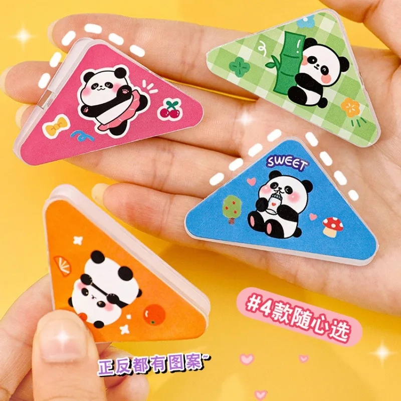 4Pcs Cartoon Panda Triangle Corner Clips File Paper Clip Index Clamp Page Holder Stationery Office Desk Organizer Hand Book