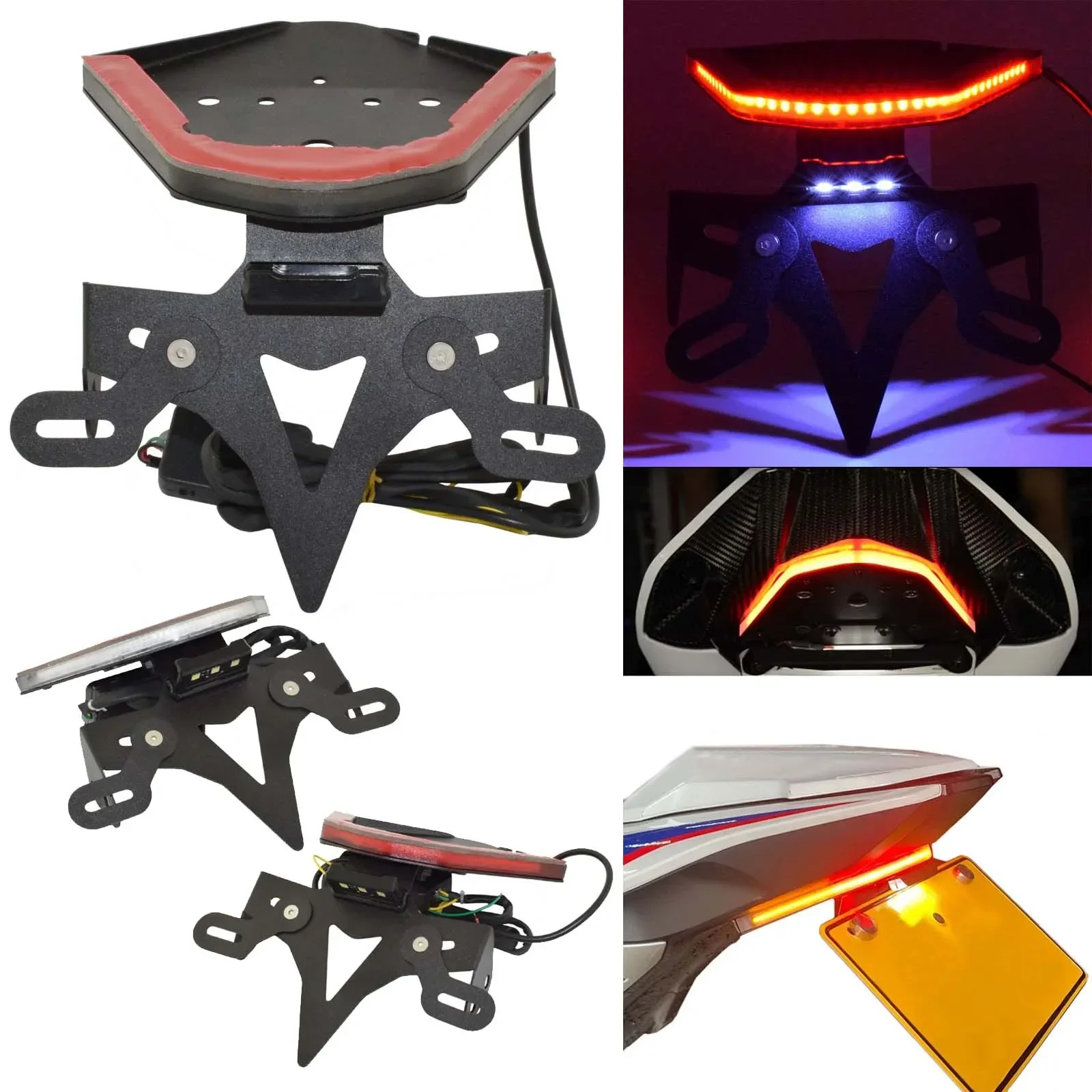 WAASE Led Integrated Taillight Turn Signals License Plate Frame Holder Bracket For BMW S1000RR S 1000 RR K67 2019 2020 2021 2022