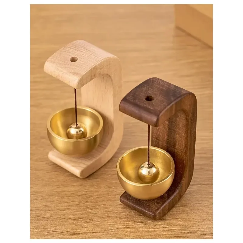Rustic Wooden Wind Bell Hanging Decor Multifunctional Wireless Doorbell Wind Chime For Entrance Home Room Balcony Festival Decor