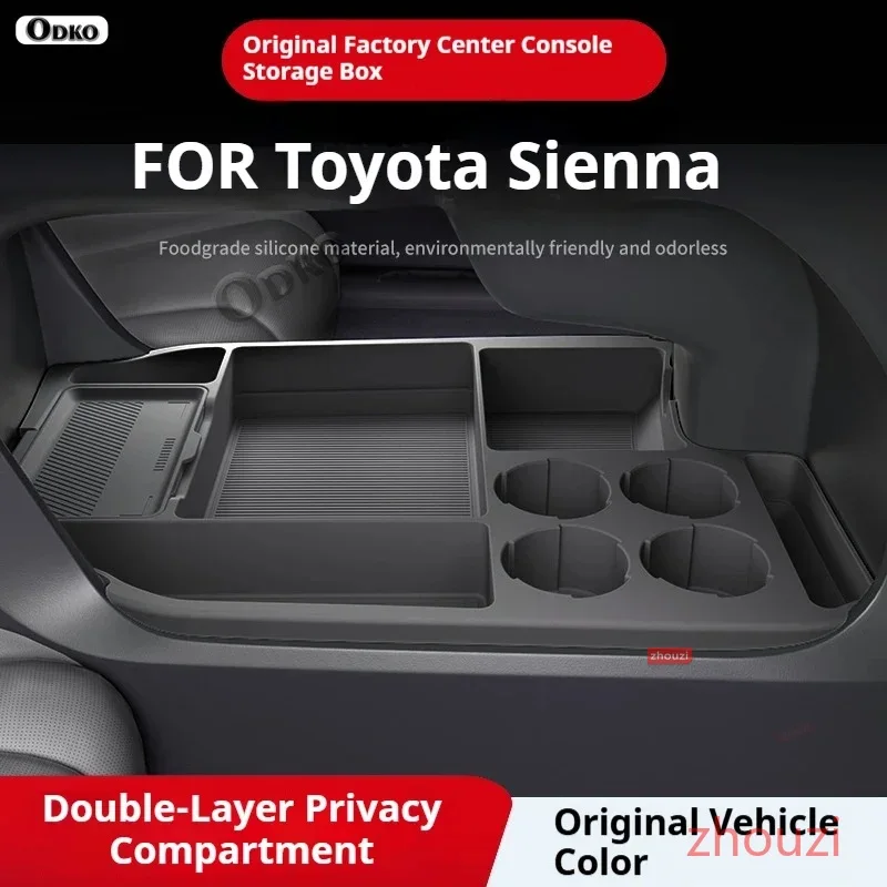 Silicone Storage Box 2024 FOR Toyota Sienna Center Console Modification Anti-slip Pad Accessories Organizer Decoration