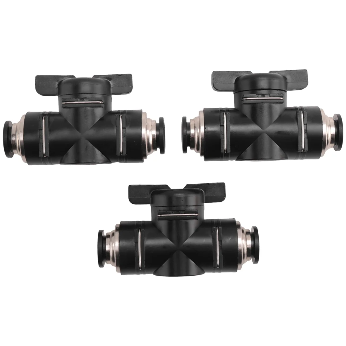 

10mm Push Connect Valve Ball Valve 10mm Air Flow Control Valve Quick Connect Valve Tube Fittings 3 Pack