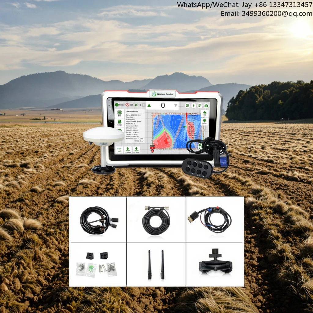 Sistema de nivelación de terrenos con GPS para tractor, sistema GNSS de nivelación de pendientes, nivelación agrícola de terrenos, sistema RTK