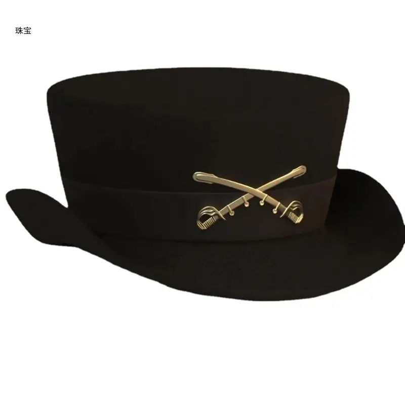 

X5QE Vintage Fedora Hat Victorian Age Short Brim Western Magician Hat Versatile Top Hat for Dinner Outdoor Casual Wear