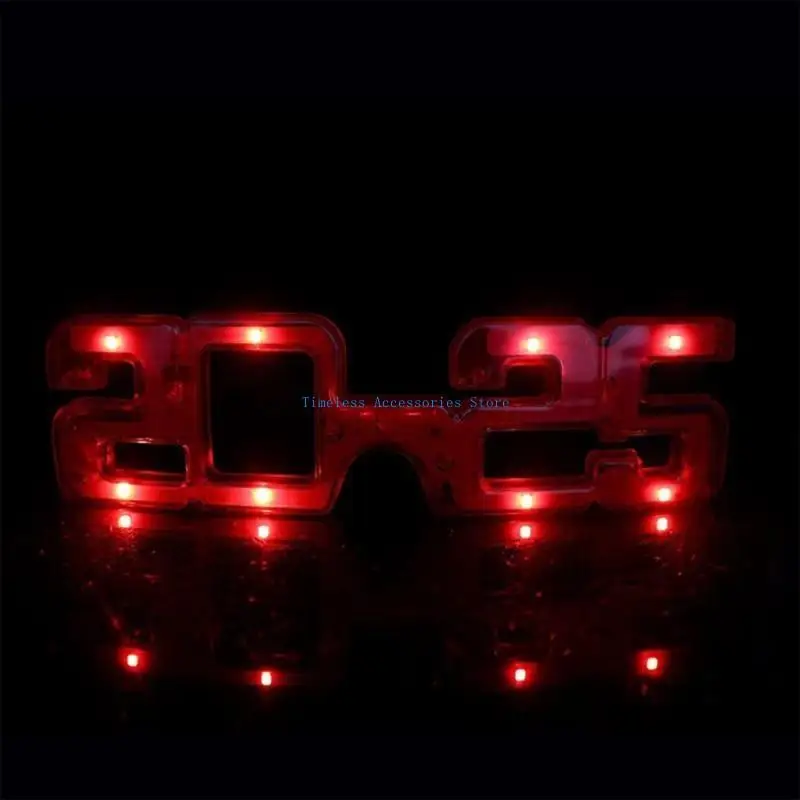 

97QE Light up Glasses 2025 New Year Party Eyeglasses Eyewears Photography Props for New Years Party Graduation Ceremony