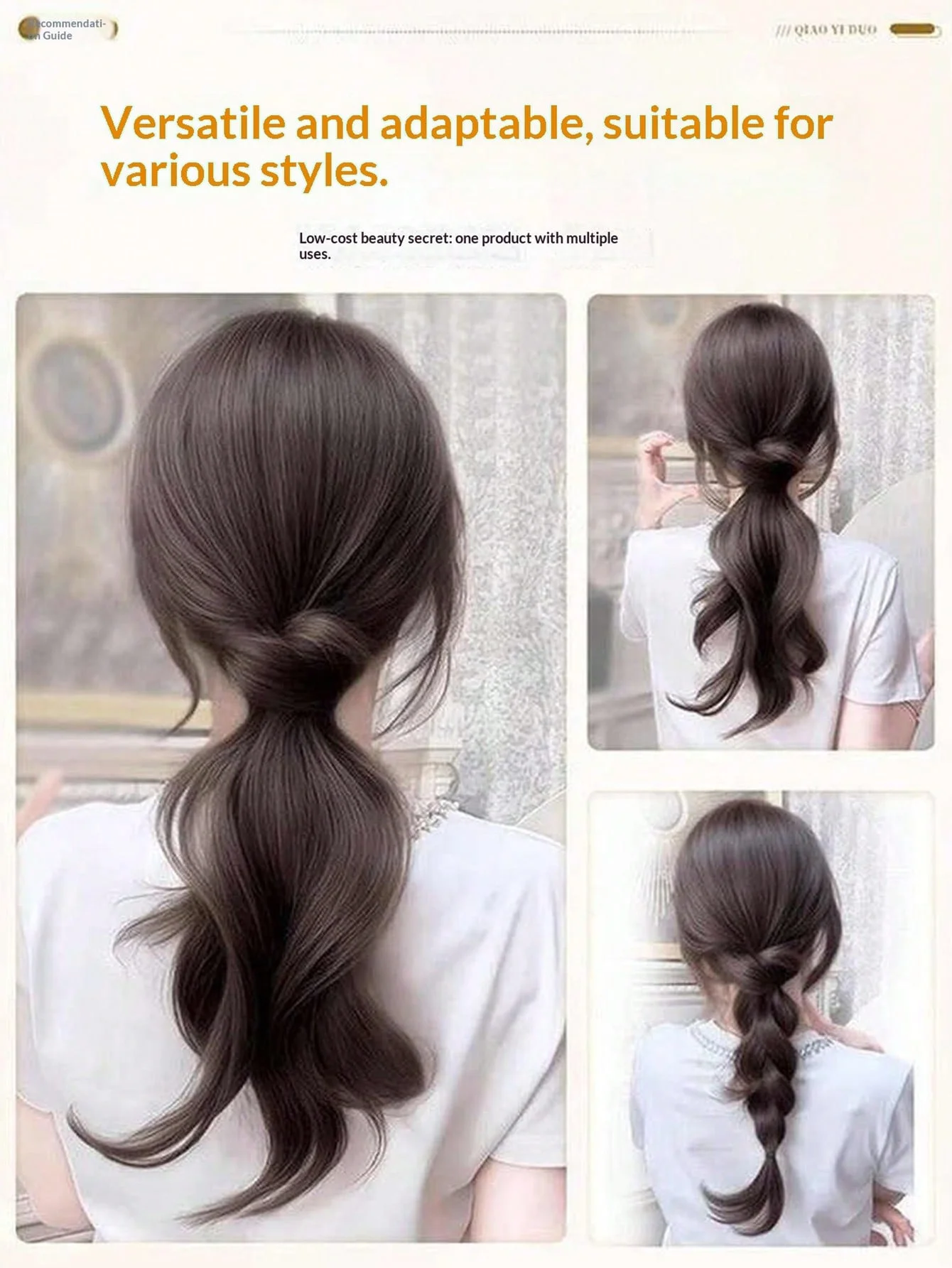 12Inch Synthetic Wig Long Straight Grab Clip In Ponytail Hair Extensions Hair Piece For Women Hair Accessories