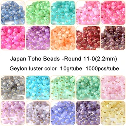 2.2mm Japan TOHO Round Beads 11/0 Geylon Luster Color 10g Glass Seed Bead For Needlework Handmade DIY Bracelet Jewelry Making