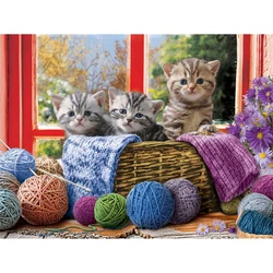 Meian Cat Animal Fai da te 11CT Kit punto croce ricamo Set artigianale filo di cotone tela stampata decorazione della casa stanza