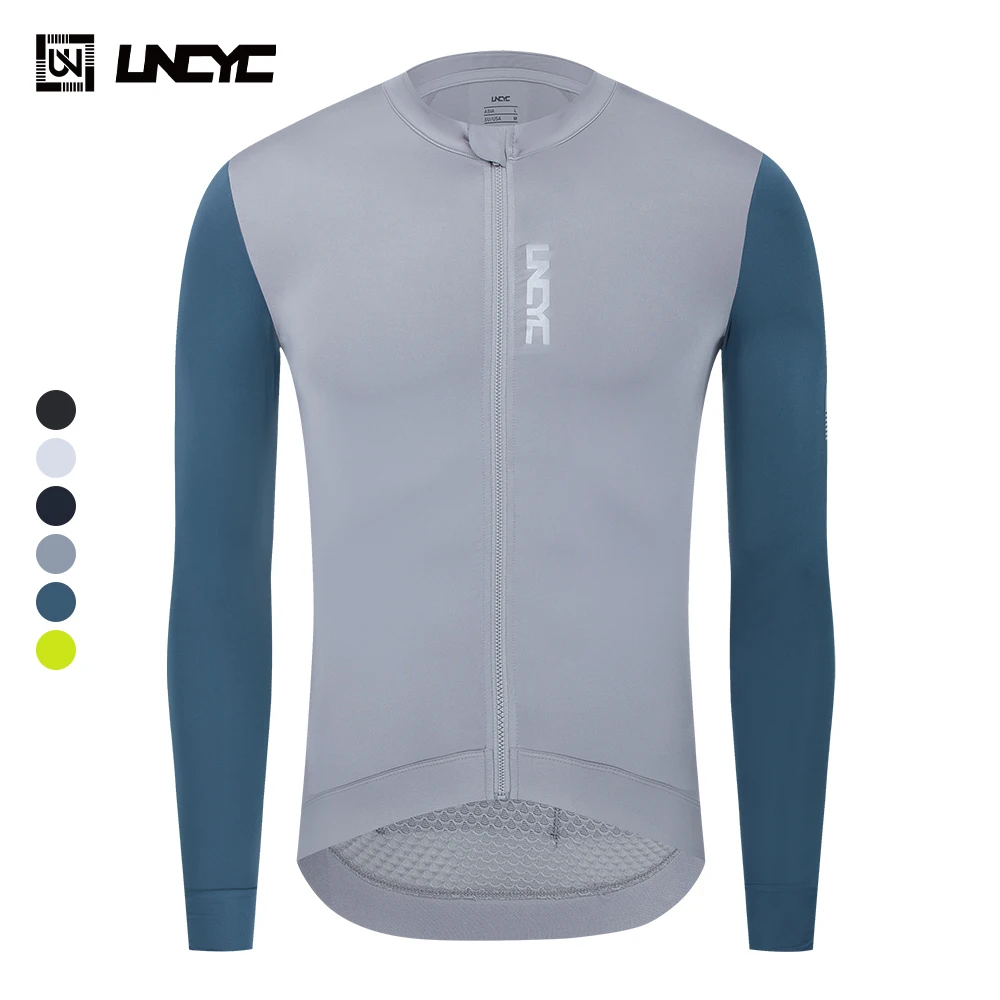 UNCYC Men's Long Sleeve Pro Team Cycling Jersey Spring Summer Road Bike Shirt Full Sleeve Jersey MTB Breathable Bicycle Clothing