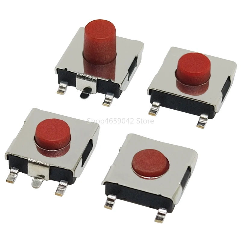 50PCS/Lot Patch Red Push Button Switch 6.2*6.2mm 6*6*2.5/3.1/3.7/4.3mm 4pin 5pin SMD Micro Switch