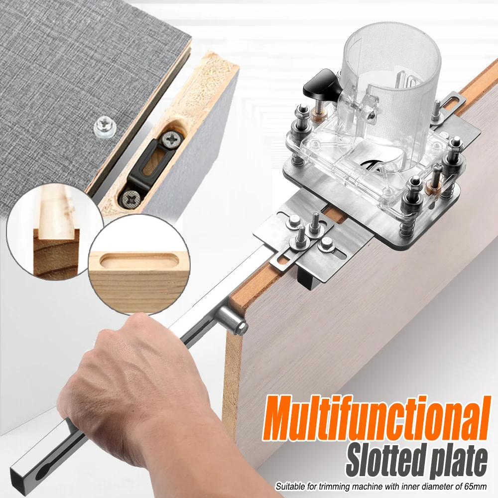 

2 In 1 Trimming Machine Connector Slotter Wardrobe Invisible Fastener Hinge Location Hole Opener Mold Woodworking Tools Kit