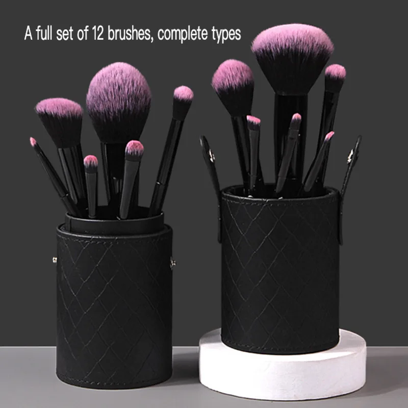 

Selling 12 Black Full Set Of Soft Hair Makeup Brush Powder Blush Brush Beginner Eye Eye Lip Beauty Tool