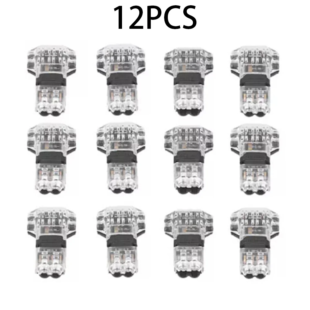 12PCS T Tap Wire Connectors For 14-18 AWG Wires 3 Way 2 Pin Copper Clasp Design Eliminates Need For Wire Stripping