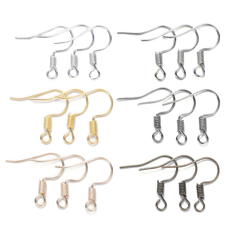 100Pcs Multicolor Metal Simple Earing Hook Earing Clasp Connector For DIY Earwire Pendant Jewelry Making Accessories Findings