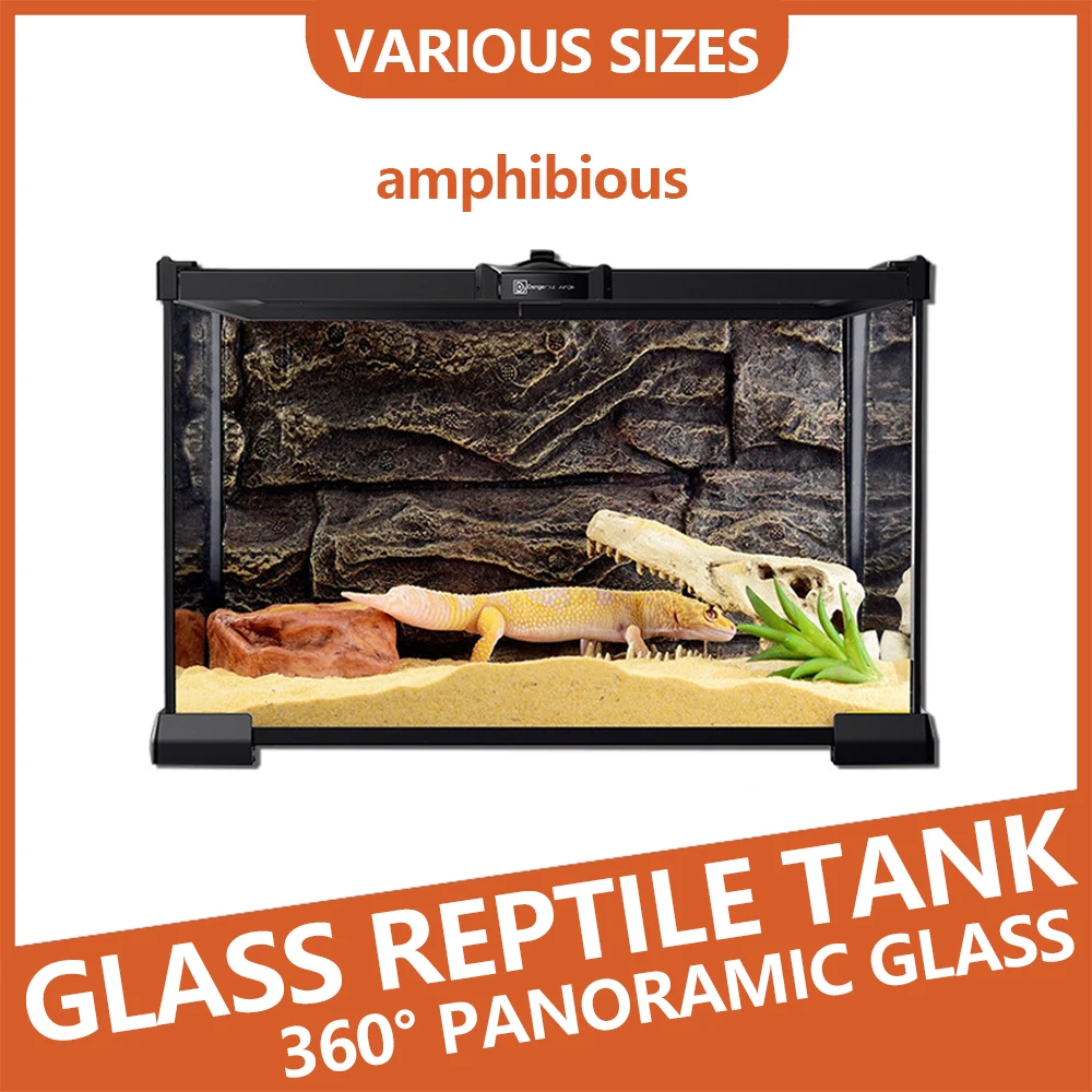 

Reptile Breeding Box Palace Lizard Horned Frog Turtle Snake Insect Rainforest Tank Fully Transparent Glass Tank