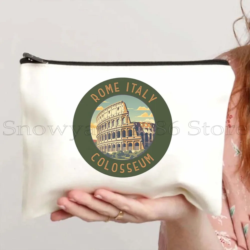Florenz firenze italien venezia italien rom kolosseum parma lazio vatican leinwand kosmetik tasche make-up aufbewahrung beutel bleistift fall