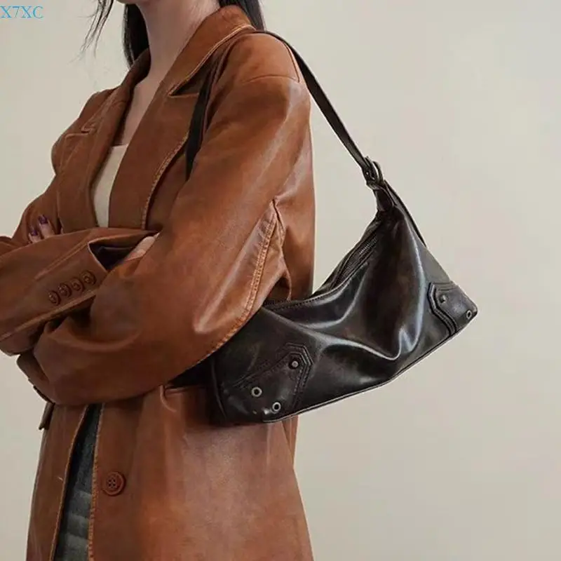 حقيبة نساء X7XC سعة كبيرة من الإبط حقيبة كتف جلدية للعمل