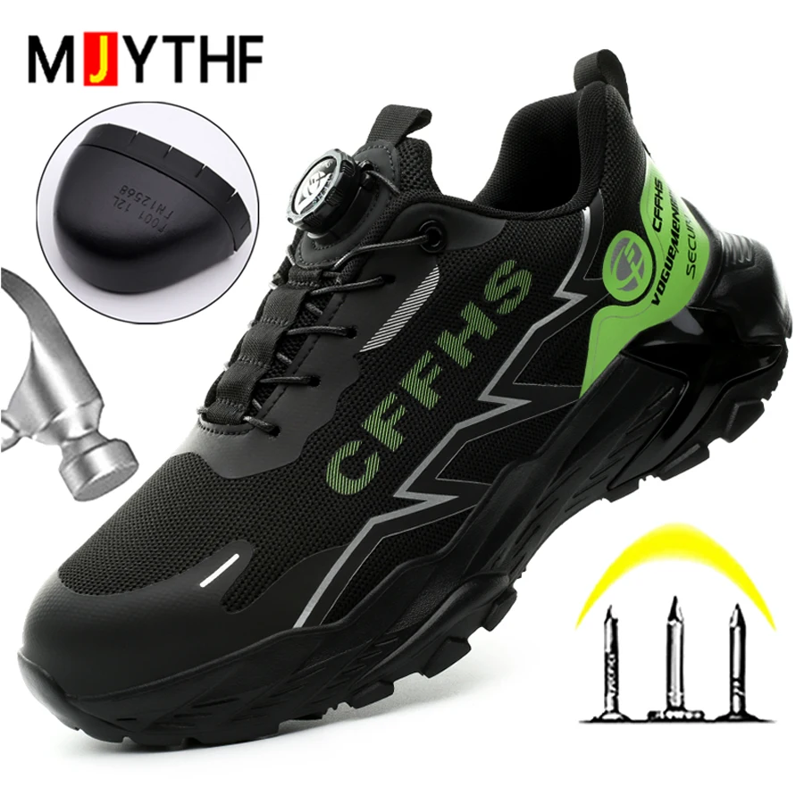 

lightweight Men's safety shoes Anti-smash Work shoes Anti puncture Security Protection Shoes Steel toe Sneakers Men Boots 2025