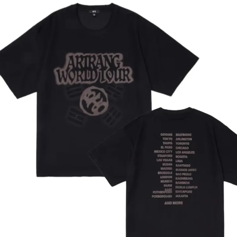 2026 Summer Hot Kpop Korean Boy Group Tour Graphic Unisex T-Shirt Summer High Quality Fashion Men Women Y2K Trendy Tee Fan Gift view 3